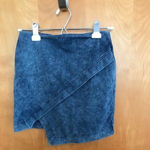 Blue denim asymmetrical skirt - worn once